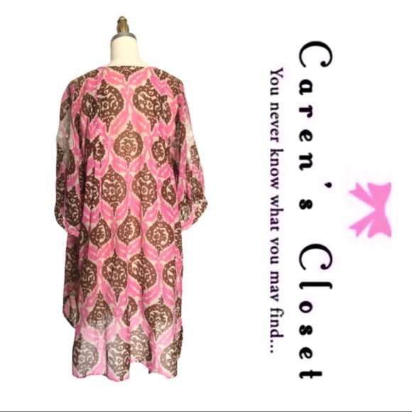 Plenty by Tracy Reese Brown & Pink Boho Tunic - Picture 4 of 7